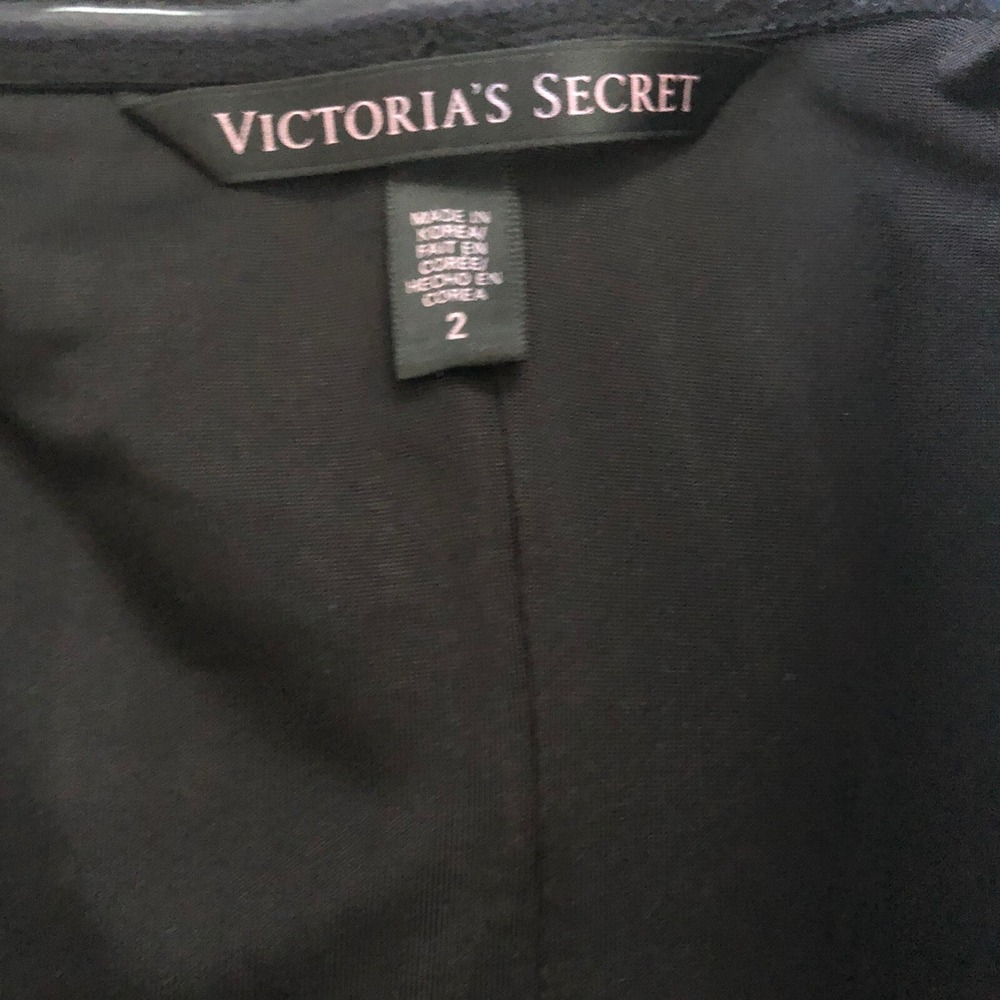 Victorias Secret Black White Abstract Zip Front Strapless Mini Dress sz 2 - Picture 6 of 10